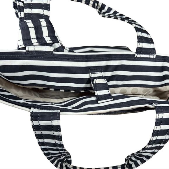 KATE SPADE NEW YORKBarbara Flatiron Nylon Bag Black White Stripe - Picture 7 of 13